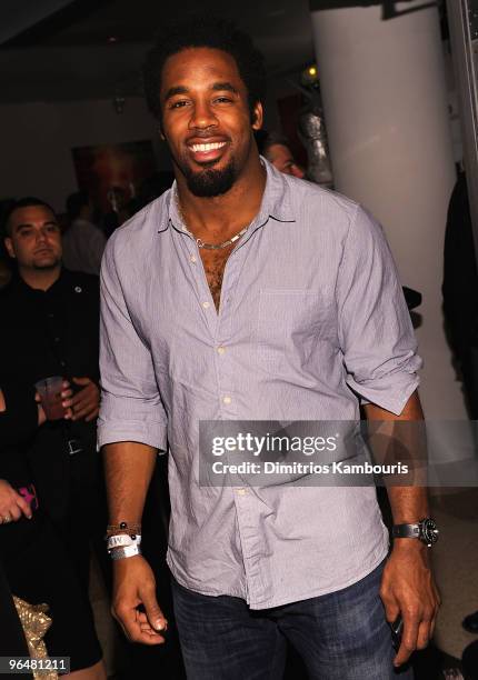 Dhani Jones attends Playboy's Super Saturday Night Party at Sagamore Hotel on February 6, 2010 in Miami Beach, Florida.