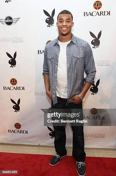 Brian Robinski of the Cleveland Browns attends Playboy's Super Saturday Night Party presented by Bacardi at Sagamore Hotel on February 6, 2010 in...