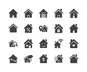 Minimal Set of Smart Home Glyph Icons