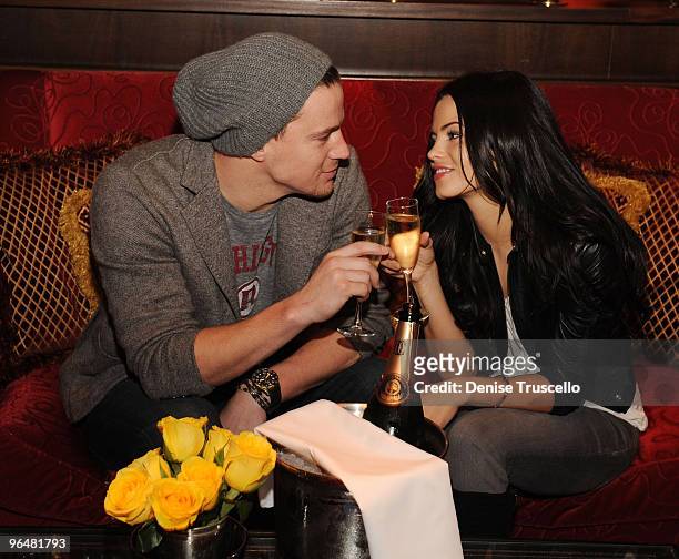 Channing Tatum and Jenna Dewan attend Strip House restaurant at Planet Hollywood Casino Resort on February 6, 2010 in Las Vegas, Nevada.