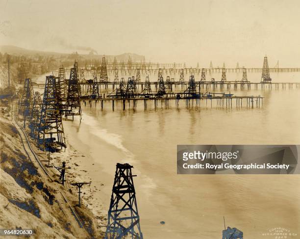 Oil wells of Summerlands, United States of America, 1905.