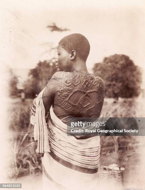 Tattoed woman of the Congo, Democratic Republic of the Congo, 1905.