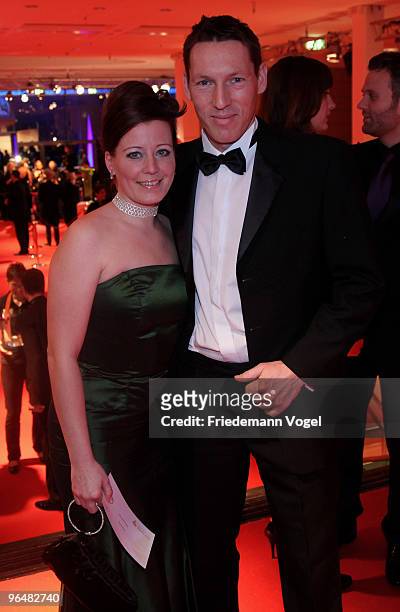 Sprint Canoer and three-time Olympic champion Andreas Dittmer arrives with female company at the 2009 Sports Gala 'Ball des Sports' at the Rhein-Main...