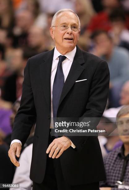 Head coach Larry Brown of the Charlotte Bobcats during the NBA game against the Phoenix Suns at US Airways Center on January 26, 2010 in Phoenix,...