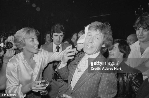 British baronet and gardening expert Roddy Llewellyn celebrating his 32nd Birthday with friends at a London Club, UK, 10th October 1978.
