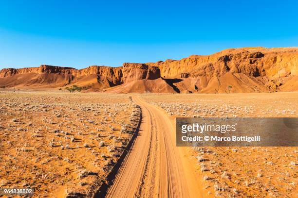 dirt track, namub-naukluft national park, namibia - 壮大な景観 ストックフォトと画像