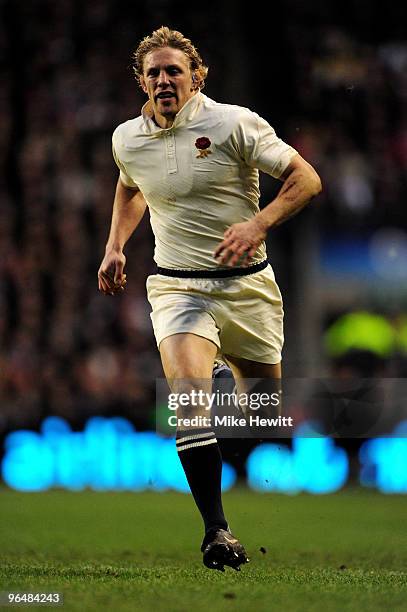 Lewis Moody of England in action during the RBS 6 Nations Championship match between England and Wales at Twickenham Stadium on February 6, 2010 in...