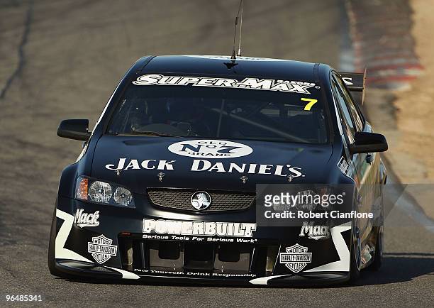 Todd Kelly drives the Jack Daniel's Racing Holden during the V8 Supercars official test day at Winton Raceway on February 8, 2010 in Melbourne,...