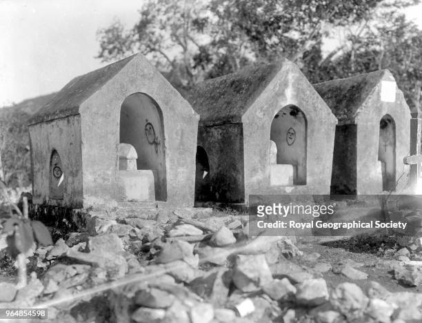 Haitian tombs, These tombs were used for the smallpox epidemic of 1902, Haiti, 1908.