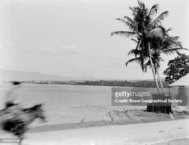 View of Port au Prince, This image is a view of the coast road to Leogane looking towards Port au Prince, Haiti, 1908.