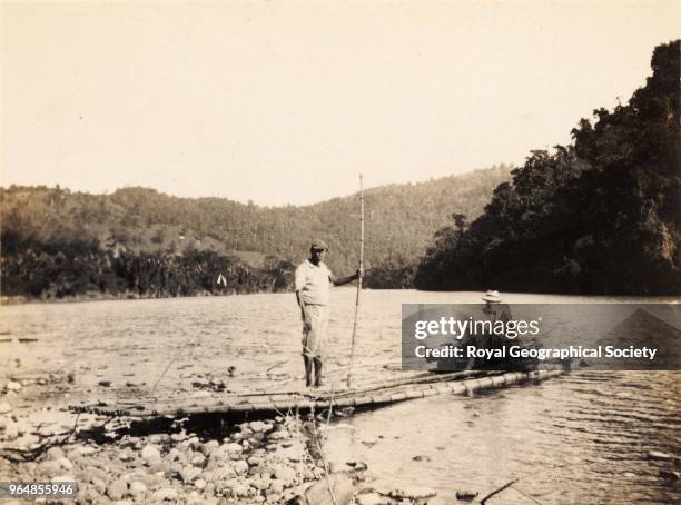 The end of a raft trip on the Rio Grande near Port Antonio, Jamaica, 1921.