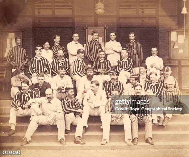 The British Cricket Team in India - Bombay - Maharashtra , This photograph shows a British cricket team in the city of Bombay , India, 1883.