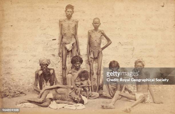 Living Skeletons - Madras , India, 1876. Madras Famine 1876-1878.