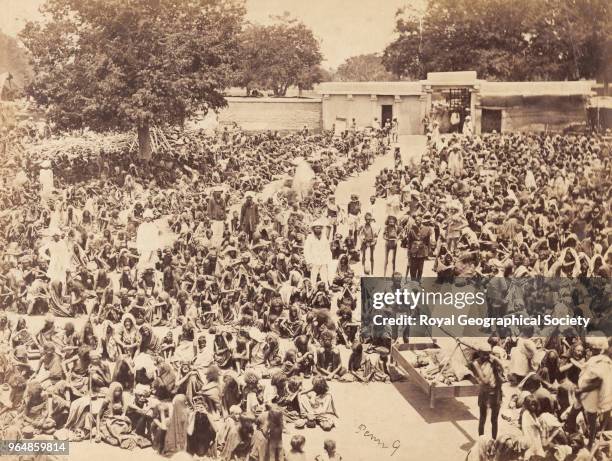 Corner of the Pettah Kitchen in Bangalore , India, 1877. Madras Famine 1876-1878.