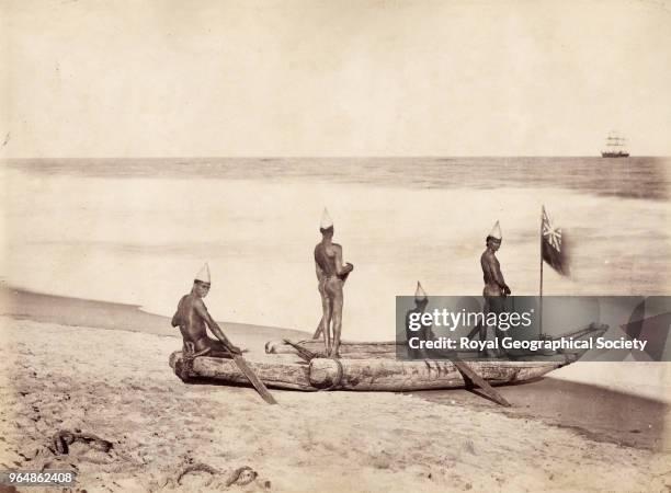 Catamaran in Madras, India, 1870.