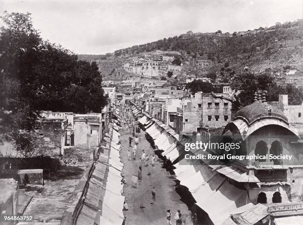 The city bazaar at Bundi in Rajasthan , There is no official date for this image, India, 1930.