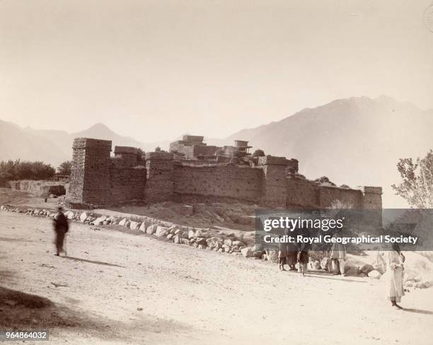 Gakuch Fort in Kashmir, Image taken during the 'Gilgit Mission' of 1885-86 with Colonel W.S.A Lockhart and Colonel R.G. Woodthrope, Jammu & Kashmir,...