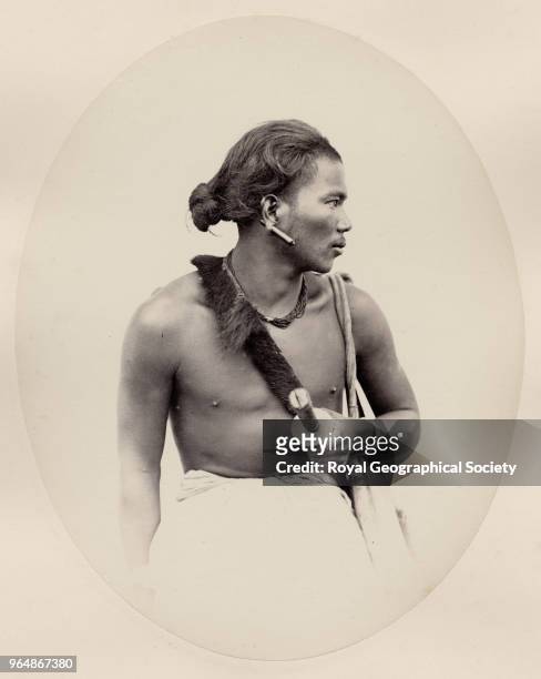 Dom man in profile - Assam, India, 1860.