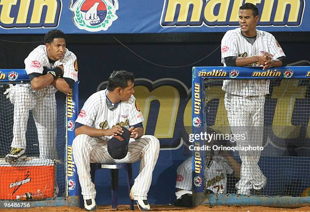 Player of Leones del Caracas in lament after losing to Indios de Mayaguez during the Caribbean Baseball Series 2010 at Guatamare Stadium on February...