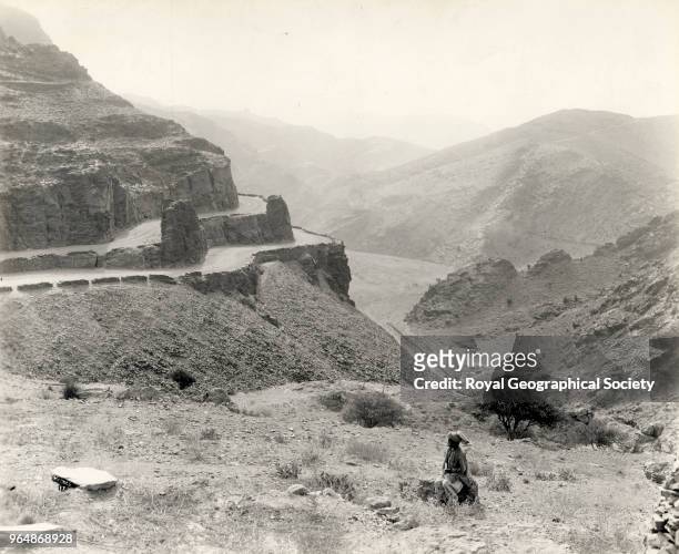 View from Michnee Khandao looking towards Landi Kotal in the Khyber Pass, North West Frontier, Pakistan, 1919.