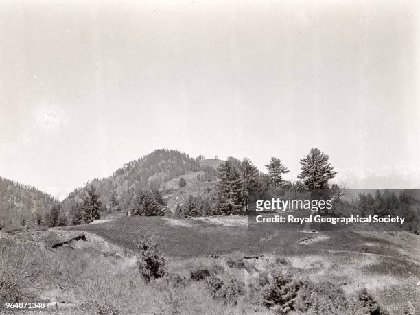 Fields near the middle of Pir-Sar Ridge, North West Frontier, Pakistan, 1926.