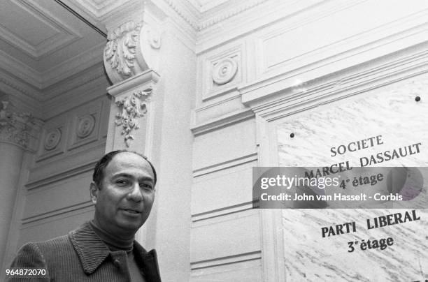 Serge Dassault announces the creation of a new Parti Libéral on February 20, 1982 in Paris, France. Serge Dassault is an entrepreneur, a conservative...