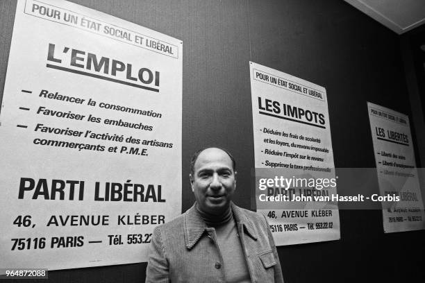 Serge Dassault announces the creation of a new Parti Libéral on February 20, 1982 in Paris, France. Serge Dassault is an entrepreneur, a conservative...