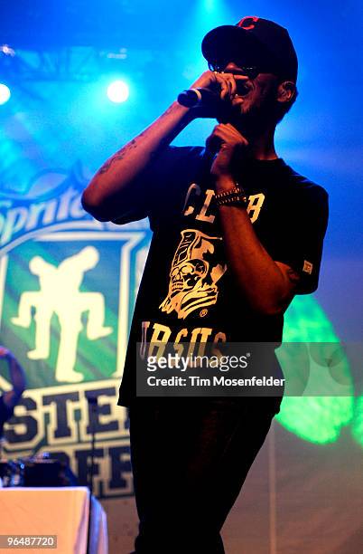Kid Cudi performs as part of the Sprite Step Off Competition at The Warfield on February 6, 2010 in San Francisco, California.
