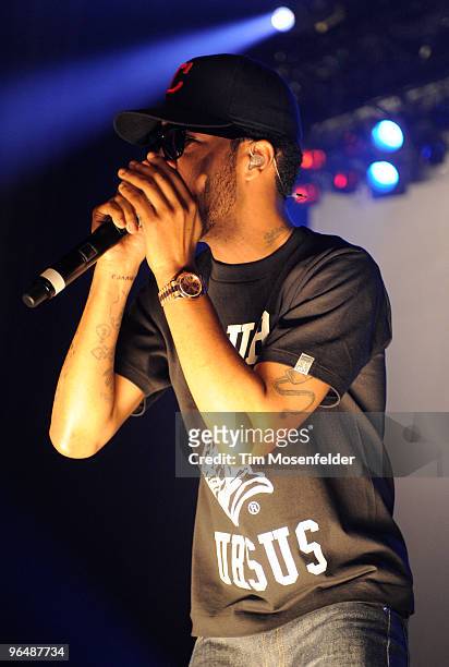 Kid Cudi performs as part of the Sprite Step Off Competition at The Warfield on February 6, 2010 in San Francisco, California.