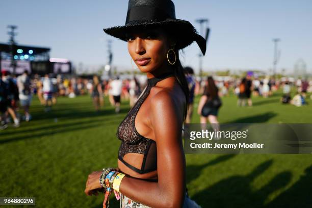 Lais Ribeiro wearing a Victoria Secret BH during day 1 of the 2018 Coachella Valley Music & Arts Festival Weekend 1 on April 13, 2018 in Indio,...