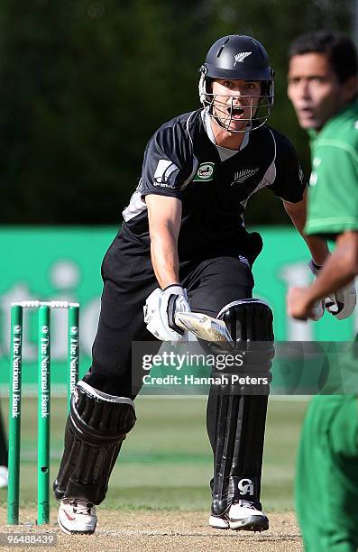 James Franklin of New Zealand sets off for a run during the second One Day International Match between New Zealand and Bangladesh at University Oval...