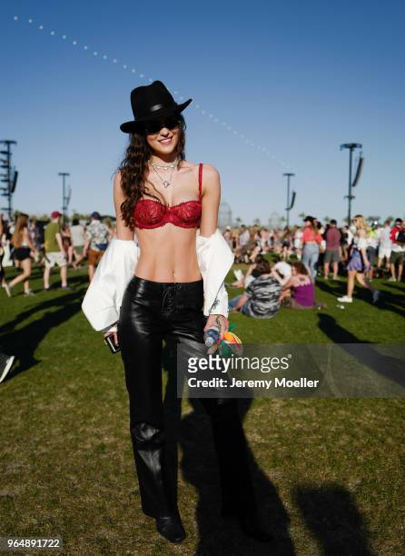 Coachella guest during day 2 of the 2018 Coachella Valley Music & Arts Festival Weekend 1 on April 14, 2018 in Indio, California.