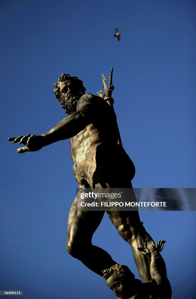 The statue of Poseidon in central Bologn