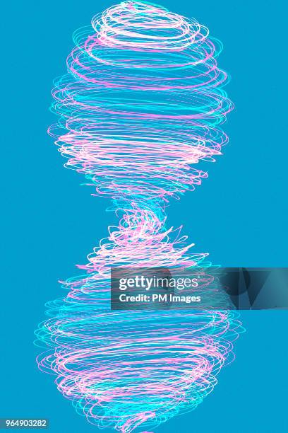 swirling hourglass shape light pattern - egg timer blue stock pictures, royalty-free photos & images