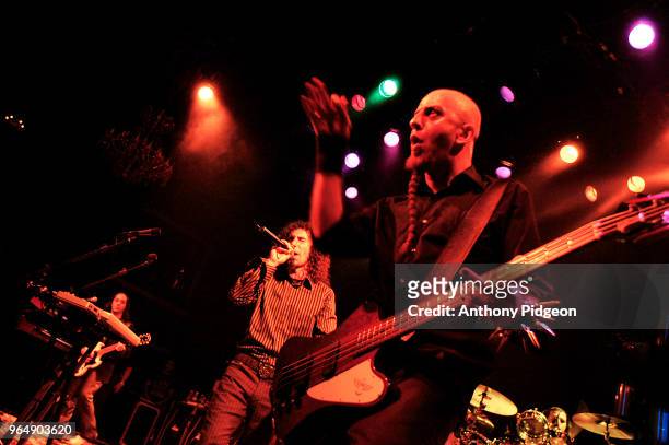 Serj Tankian and Shavo Odadjian of System Of A Down performs on stage at The Fillmore, in San Francisco, Califormia, USA on 25th April, 2005.