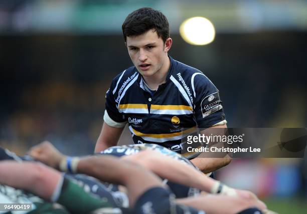 Jonny Arr of Worcester Warriors during the LV Cup match between Worcester Warriors and London Irish at Sixways Stadium on February 6, 2010 in...