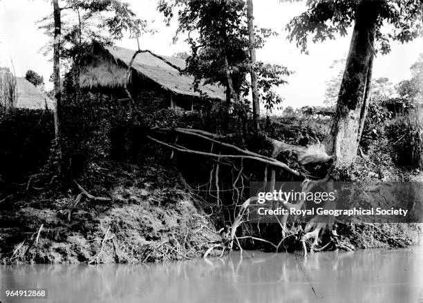 House by River', This image was taken circa 1890-99, Myanmar, 1890.