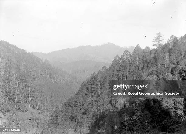 Forested hillsides', This image was taken circa 1890-99, Myanmar, 1890.