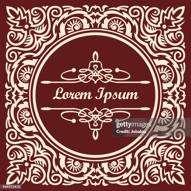 stockillustraties, clipart, cartoons en iconen met decoratieve kalligrafische frame - versiering