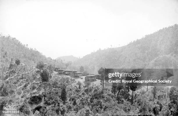 Karen Village', This image was taken circa 1890-99, Myanmar, 1890.