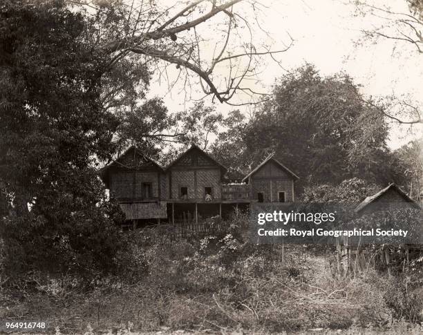 Nunnery at Mingun, Burma, Myanmar, 1900.