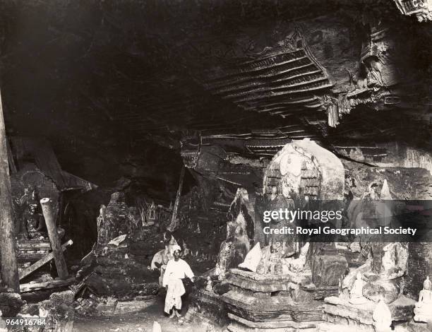 The caves of Pha-Gat, Burma, Myanmar, 1900.