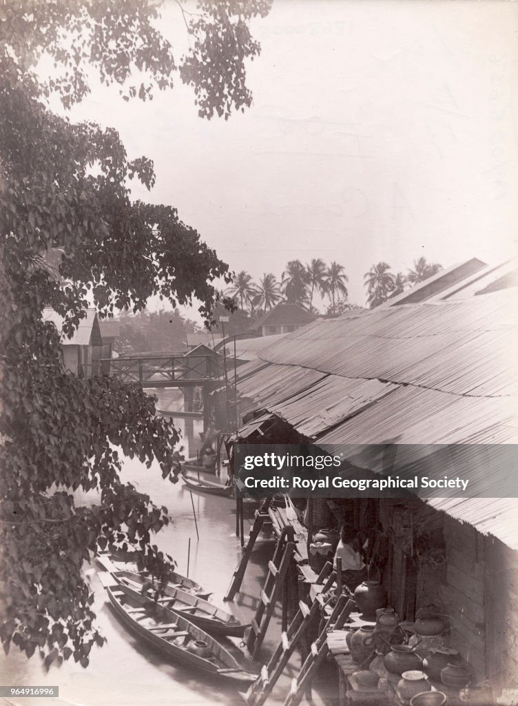 A canal in Bassein, Burma