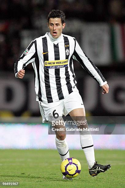 Fabio Grosso of Juventus FC in action during the Serie A match between Livorno and Juventus at Stadio Armando Picchi on February 6, 2010 in Livorno,...