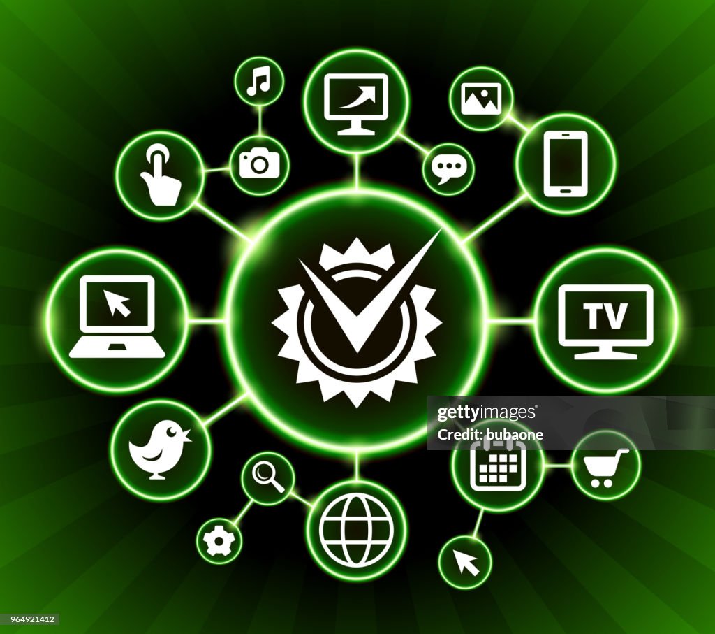 Check Mark Badge Internet Communication Technology Dark Buttons Background