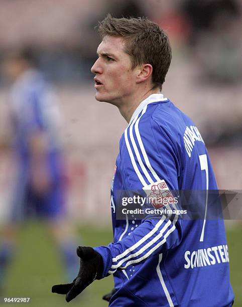 Tobias Schweinsteiger of Unterhaching during the 3.Liga match between SpVgg Unterhaching and Bayern Muenchen II at the Generali Sportpark on January...