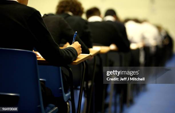 Pupils at Williamwood High School sit prelim exams on February 5, 2010 in Glasgow, Scotland As the UK gears up for one of the most hotly contested...