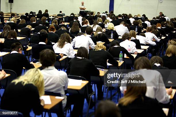 Pupils at Williamwood High School sit prelim exams on February 5, 2010 in Glasgow, Scotland As the UK gears up for one of the most hotly contested...