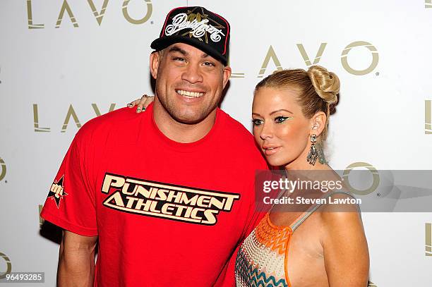 Fighter Tito Ortiz and adult flim actress Jenna Jameson arrived to celebrate Tito Ortiz's birthday at Lavo Restaurant & Nightclub at The Palazzo on...