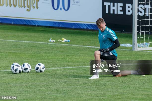 Goalkeeper Bernd Leno of Germany in action during the Southern Tyrol Training Camp day three on May 25, 2018 in Eppan, Italy.